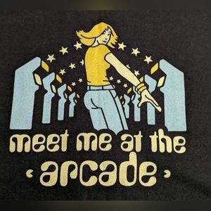 Meet Me at the Arcade Video Game T-Shirt Women 2XL Black New